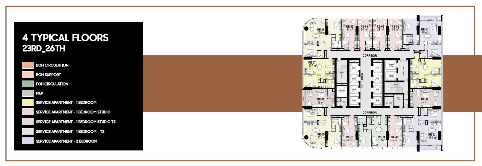 Floor plan for apartment at 6ixty Iconic Tower