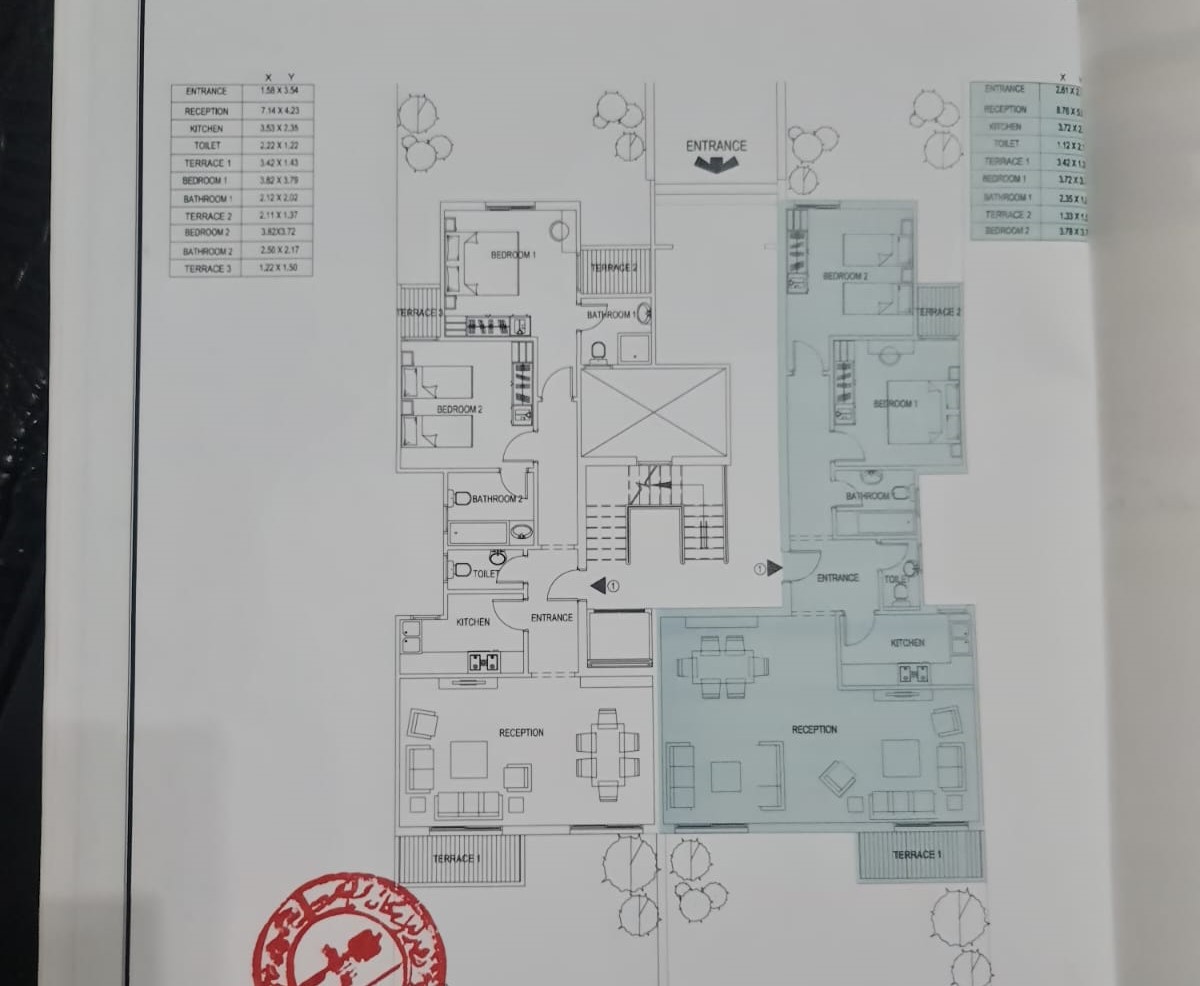 Floor plan for apartment at Sarai