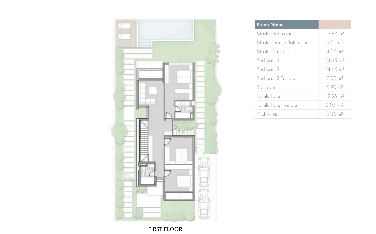 Floor plan for villa at Badya