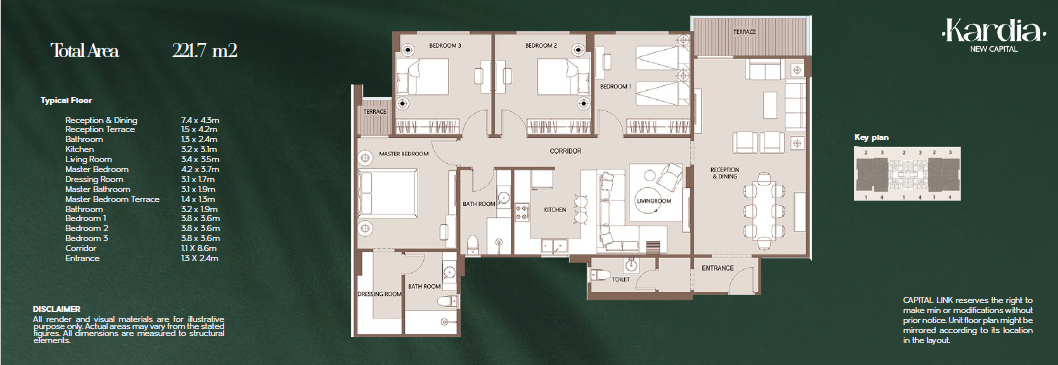 Floor plan for apartment at Kardia