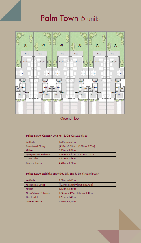 Floor plan for townhouse at Palm Hills Alexandria