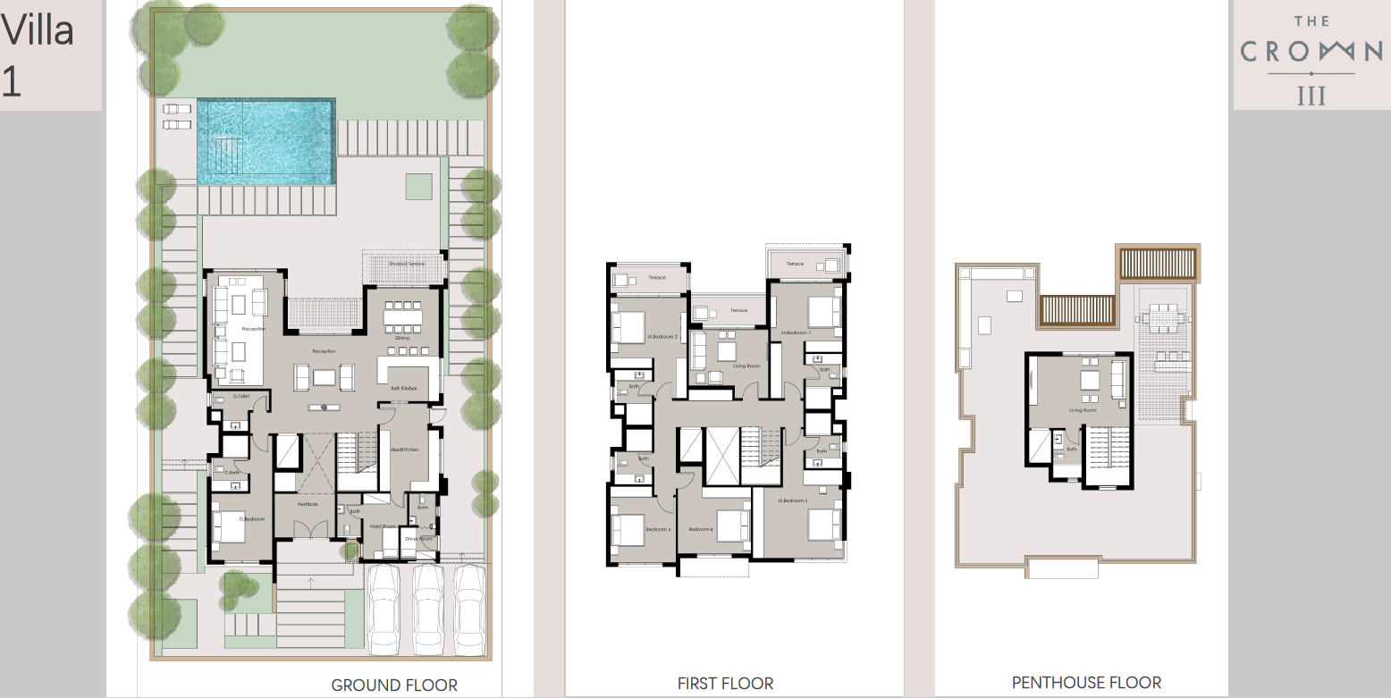 Floor plan for villa at The Crown