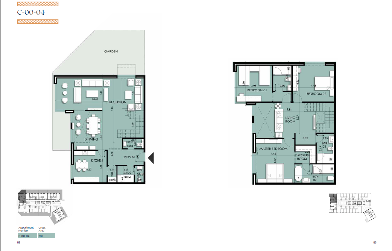 Floor plan for duplex at 205 Arkan Palm