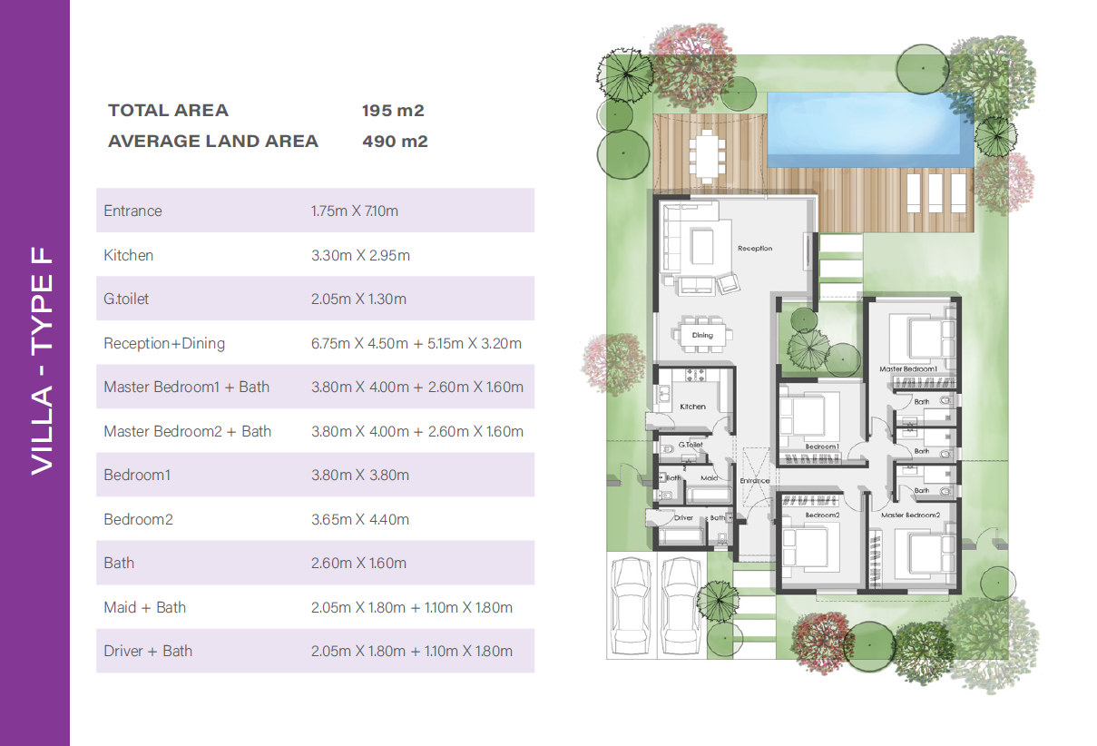 Floor plan for villa at Cali Coast Ras El Hekma
