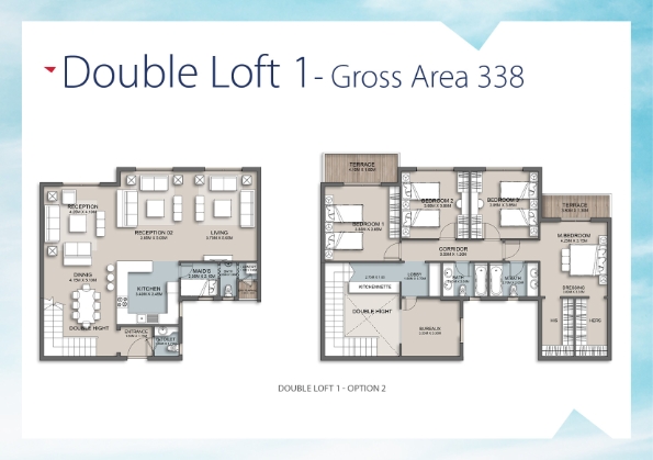 Floor plan for duplex at The Loft