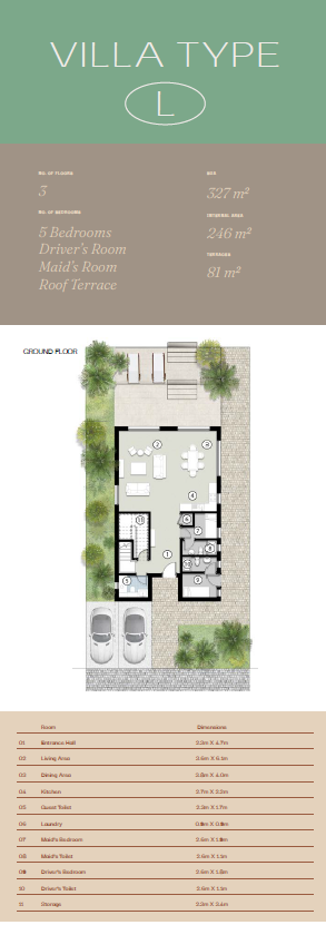 Floor plan for villa at Silvertown Silversands