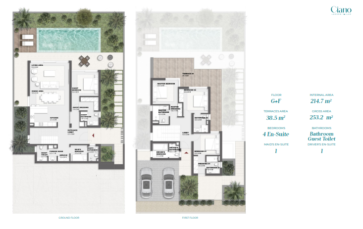Floor plan for villa at Solare