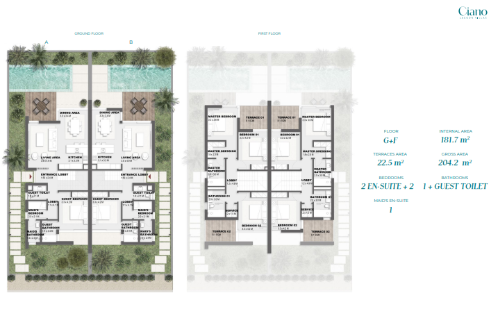 Floor plan for villa at Solare