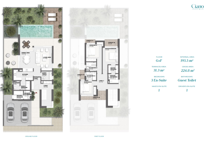 Floor plan for villa at Solare