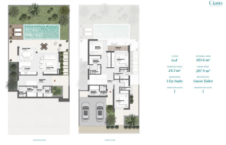 Floor plan for villa at Solare