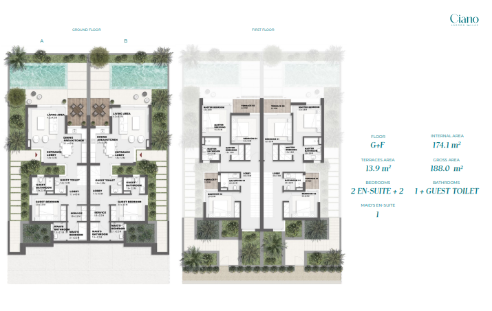 Floor plan for villa at Solare