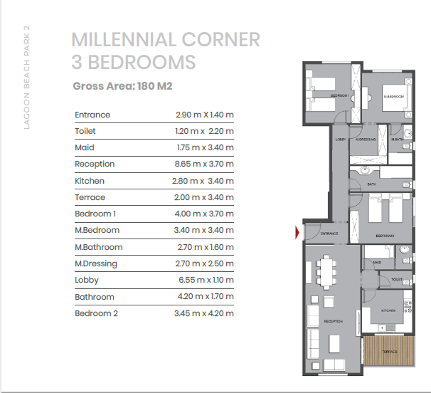 Floor plan for apartment at Lagoon Beach Park Mountain View I-City October