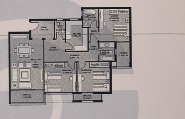 Floor plan for penthouse at Jayd