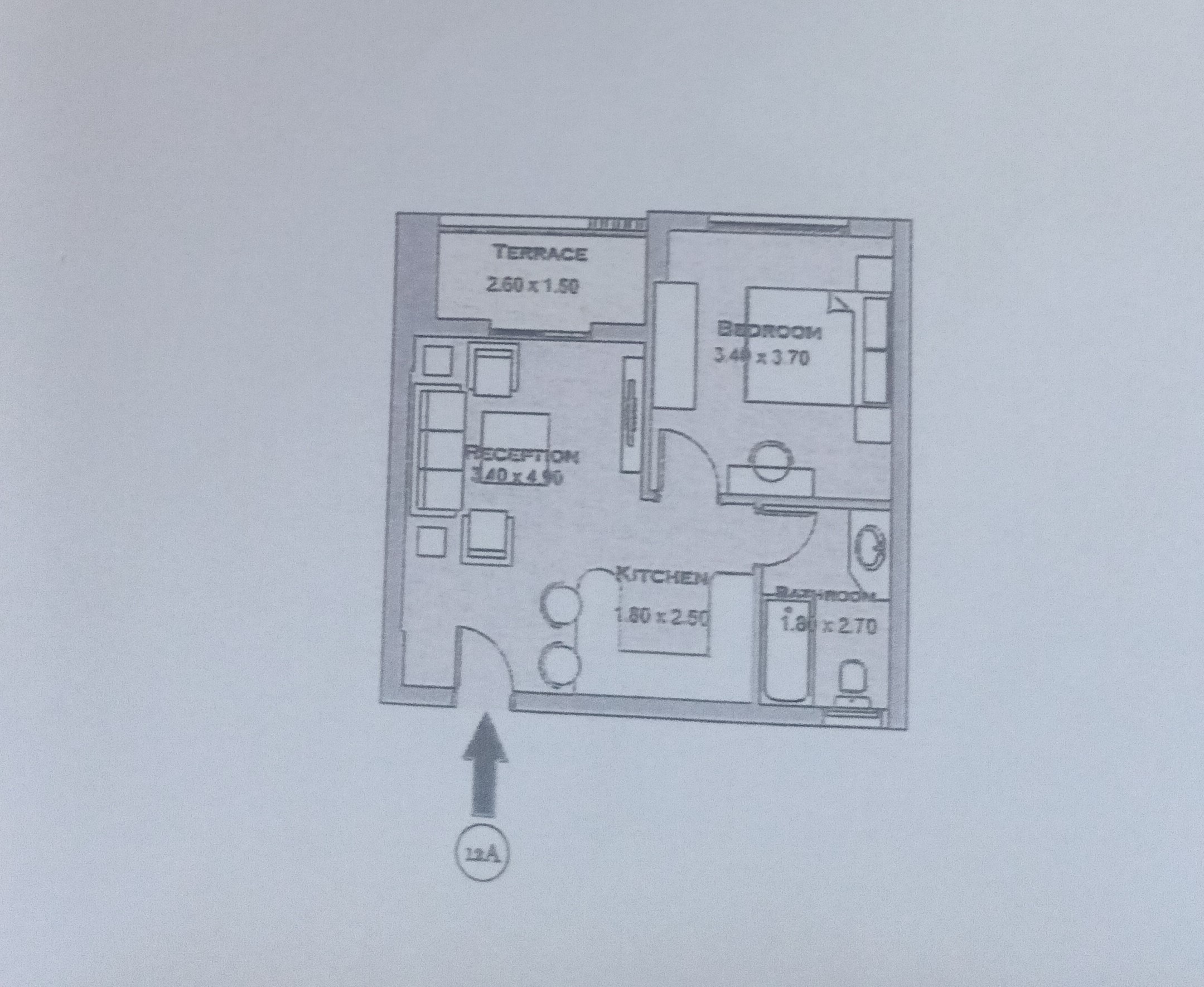 Floor plan for studio at Sarai