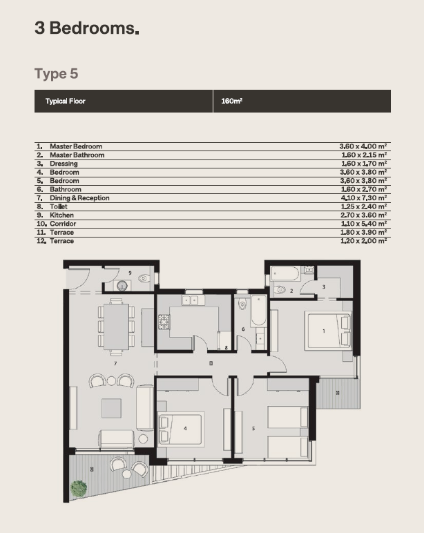 Floor plan for apartment at The Median Residences