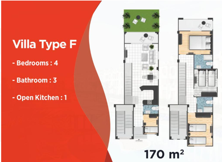 Floor plan for duplex at Lasirena Palm Beach