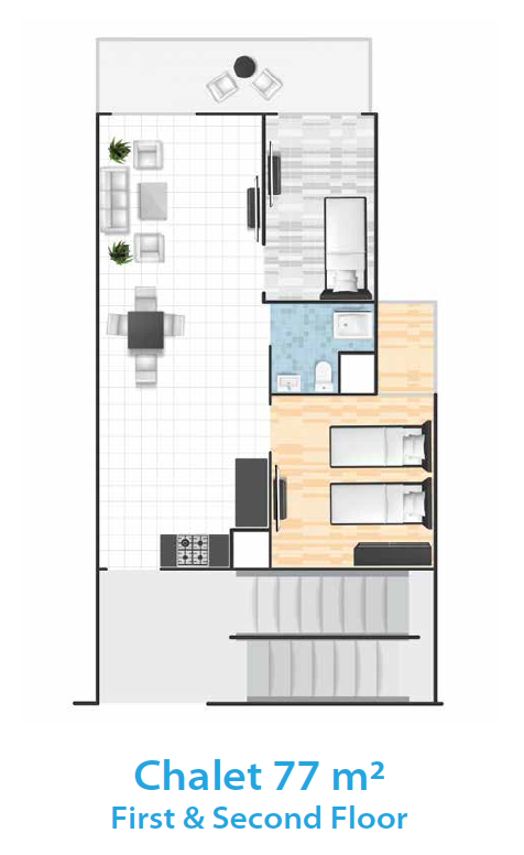 Floor plan for apartment at Cape Bay Blumar Lasirena