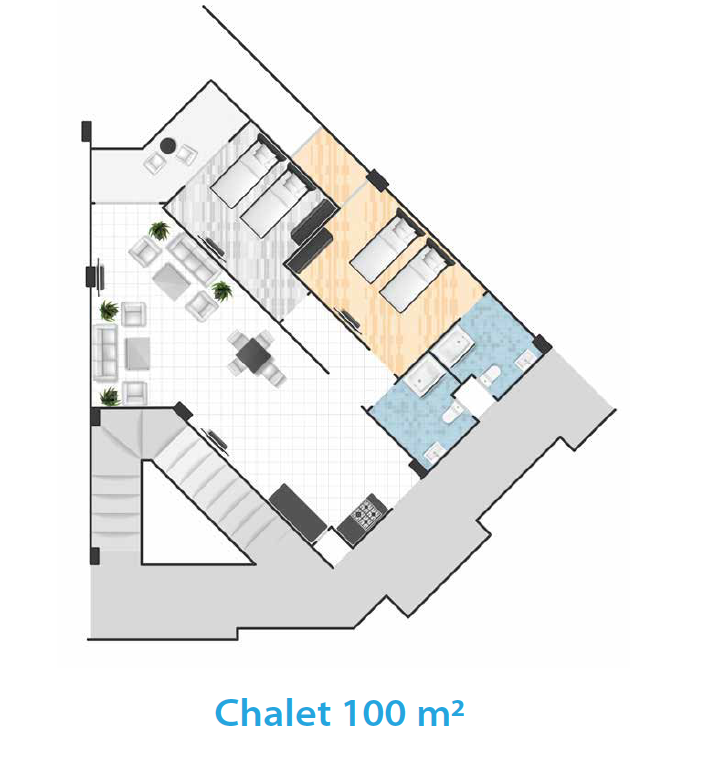 Floor plan for apartment at Cape Bay Blumar Lasirena