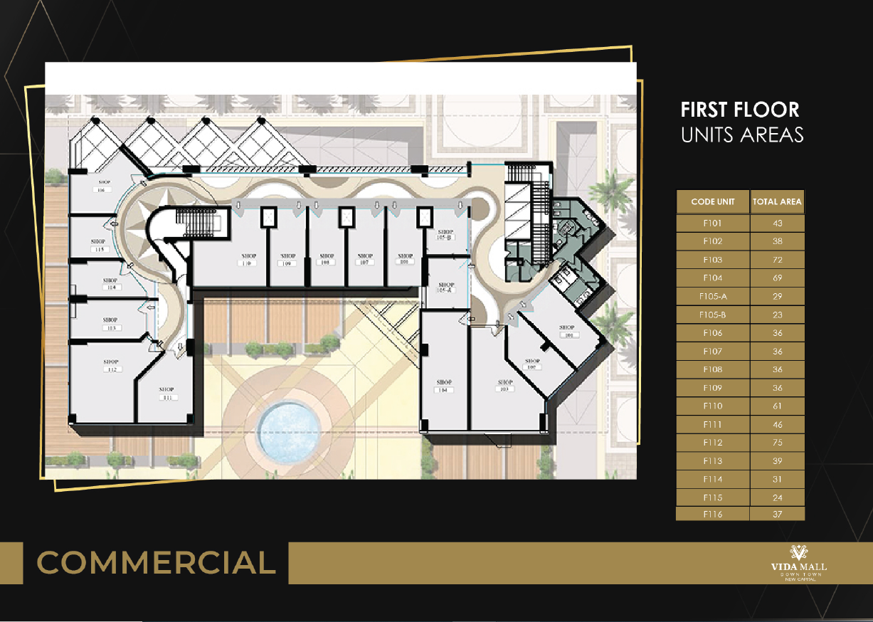Floor plan for  at Vida Mall Down Town