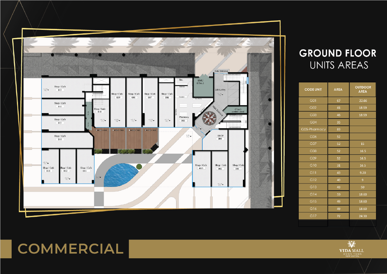 Floor plan for  at Vida Mall Down Town