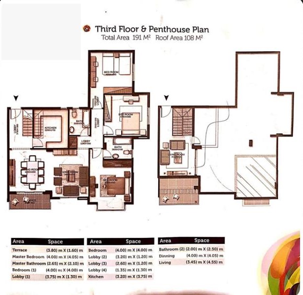 Floor plan for penthouse at Moon Valley I