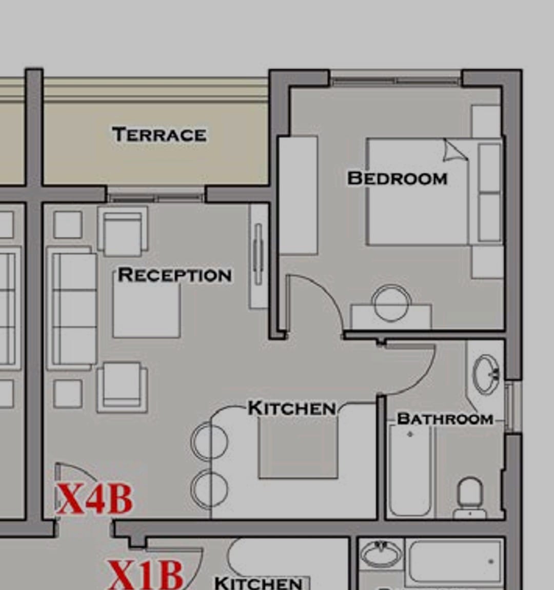 Floor plan for studio at Sarai