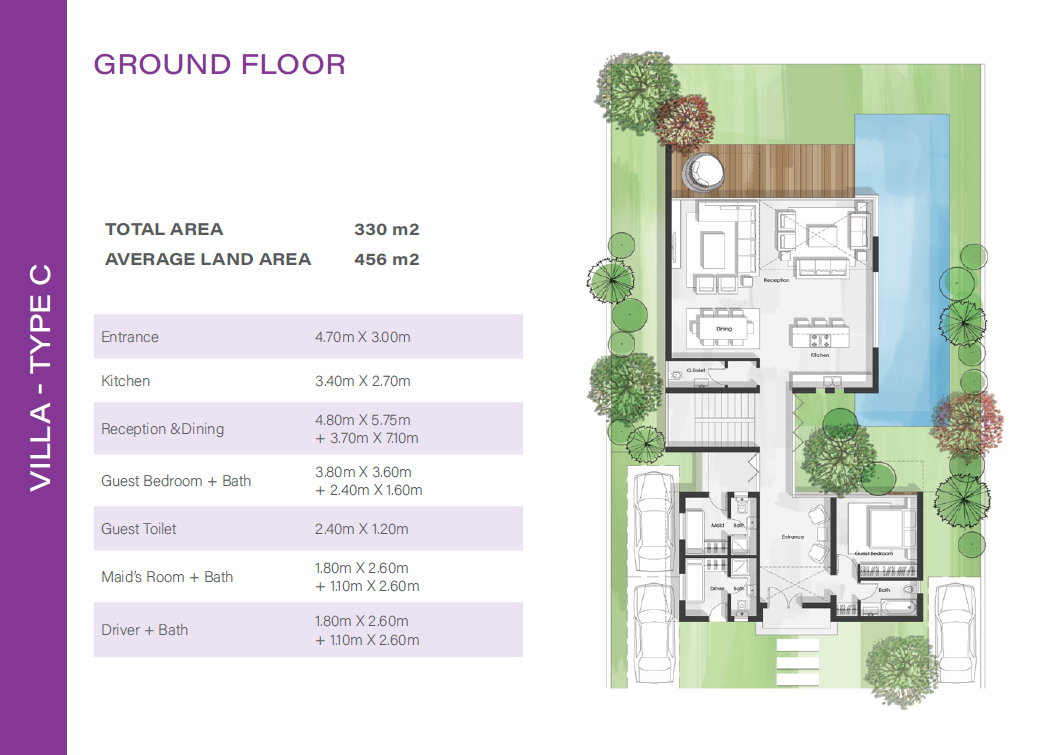 Floor plan for villa at Cali Coast Ras El Hekma