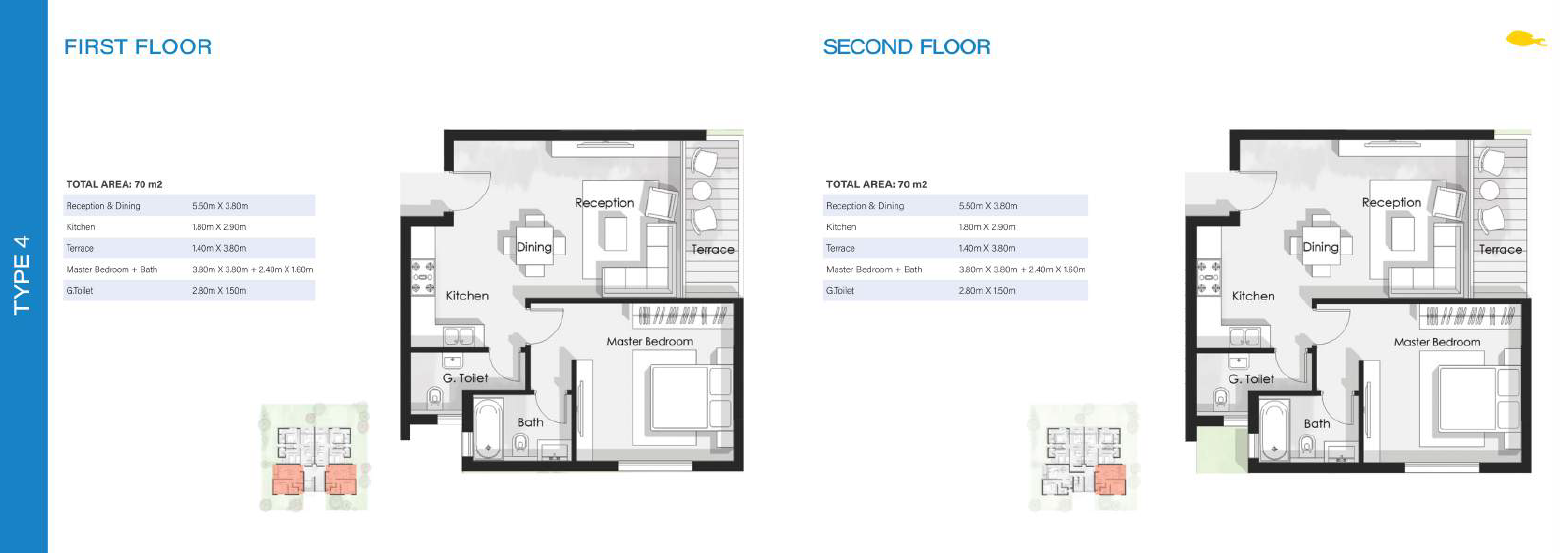 Floor plan for chalet at Cali Coast Ras El Hekma