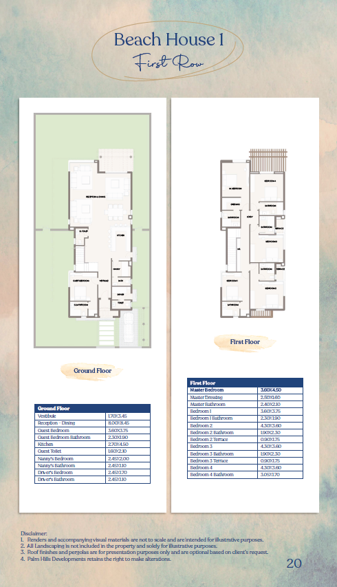 Floor plan for villa at Hacienda West
