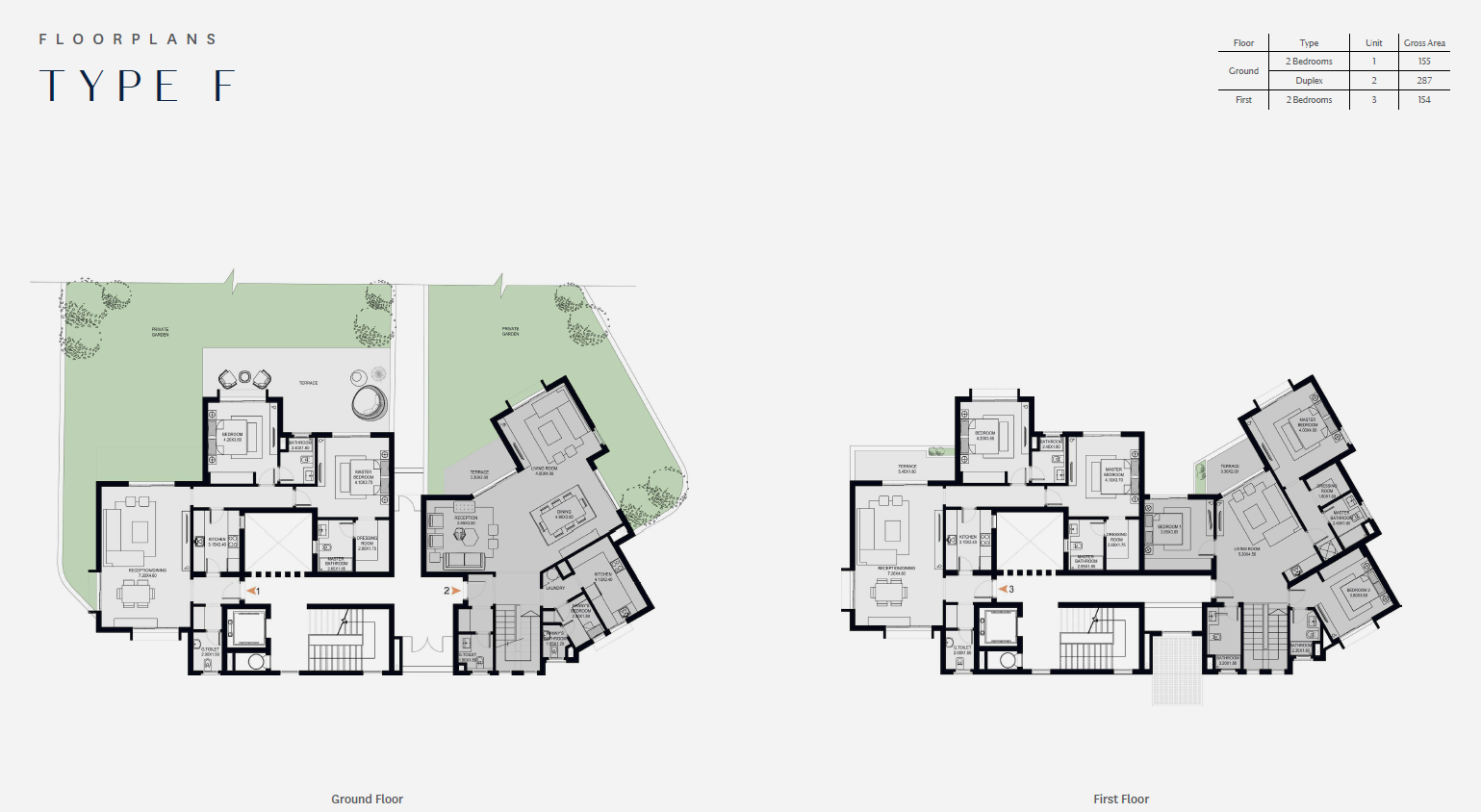 Floor plan for duplex at O West Orascom