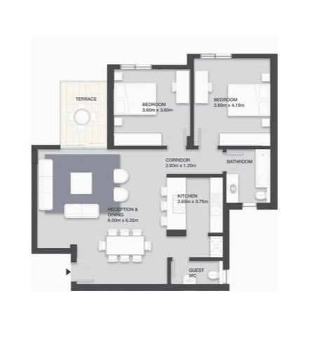 Floor plan for apartment at VYE SODIC