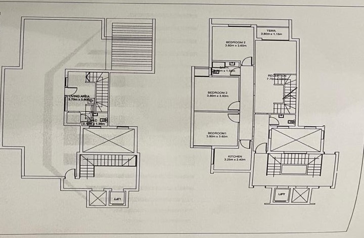 Floor plan for penthouse at Fifth Square Al Marasem