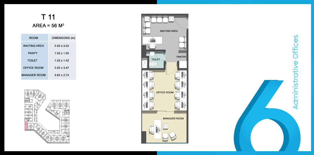 Floor plan for  at 6ixty Walk One New Capital
