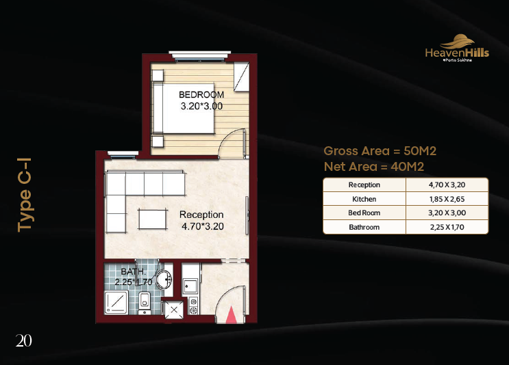 Floor plan for chalet at Heaven Hills Porto El Sokhna