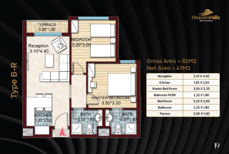 Floor plan for chalet at Heaven Hills Porto El Sokhna