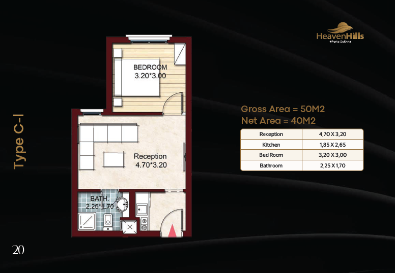 Floor plan for chalet at Heaven Hills Porto El Sokhna