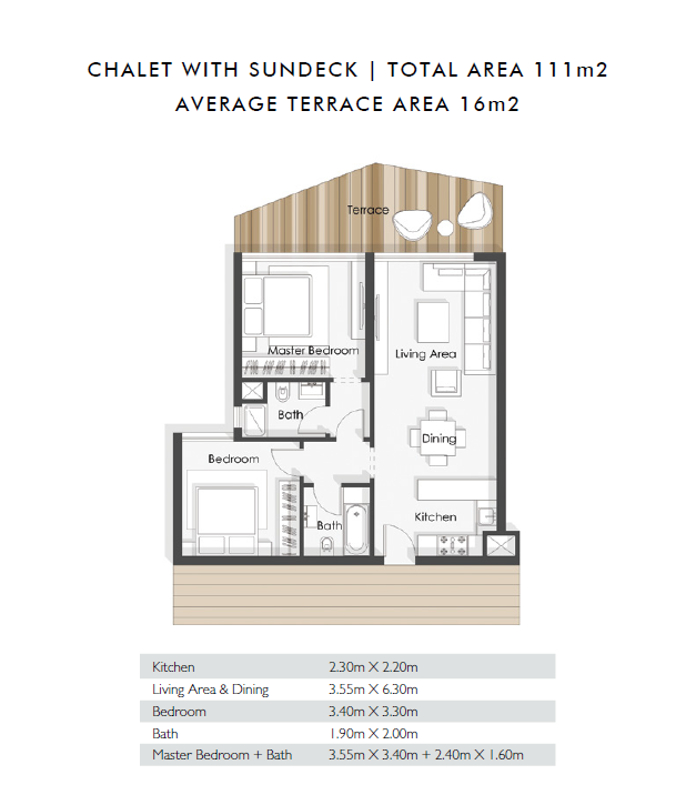 Floor plan for chalet at Baymount