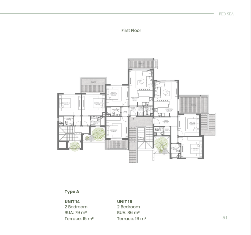 Floor plan for penthouse at Makadi Heights