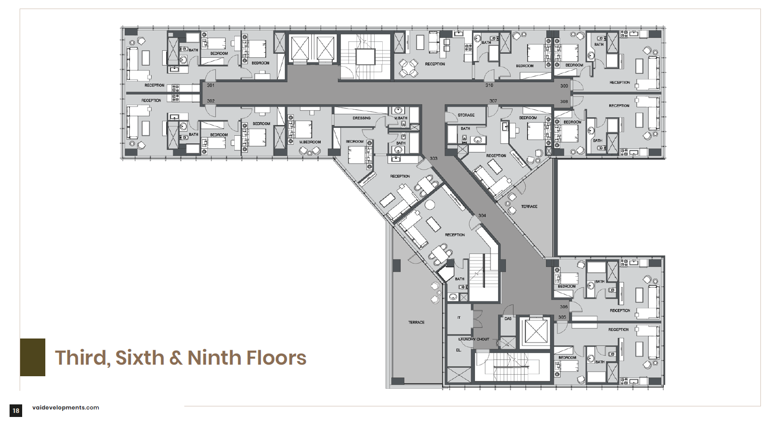 Floor plan for apartment at 4T1 Tower