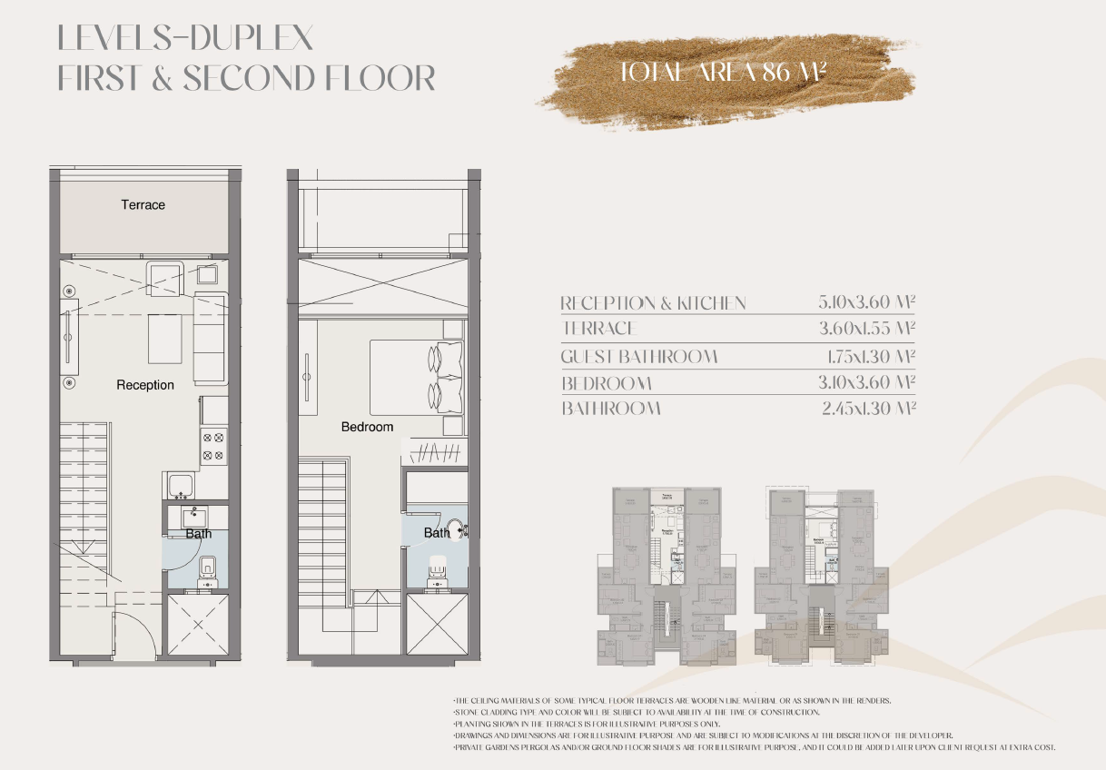 Floor plan for chalet at Telal Sokhna