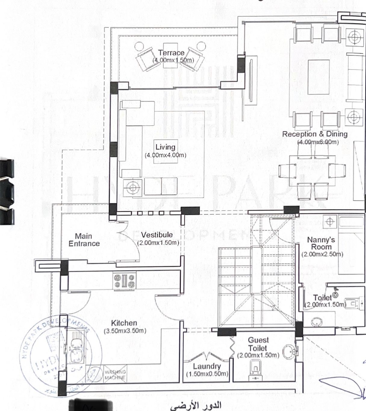 Floor plan for villa at Tawny