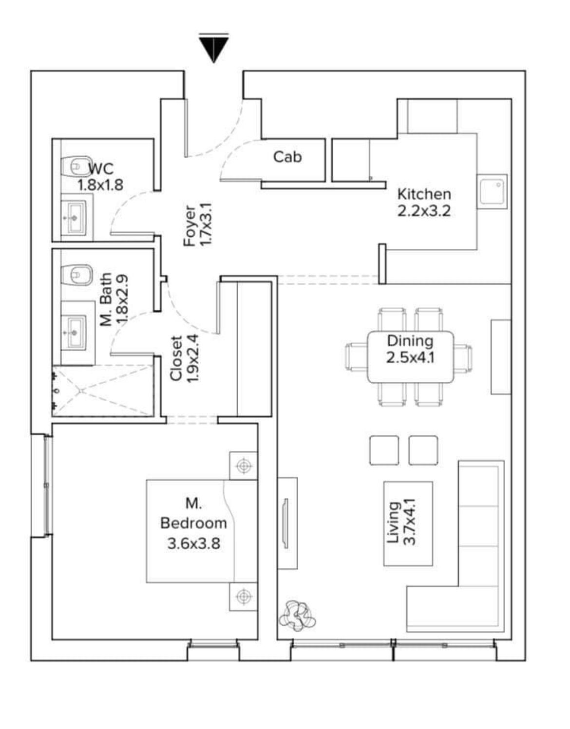 Floor plan for apartment at AEON Towers