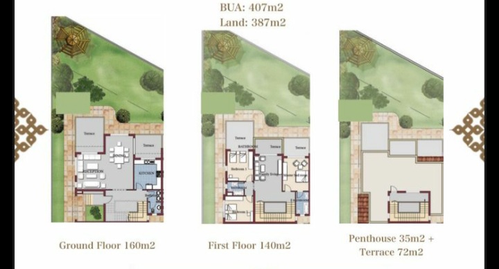 Floor plan for townhouse at La Nuova Vista