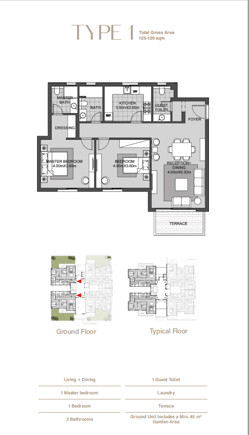 Floor plan for apartment at Oak Residences-Stone Park