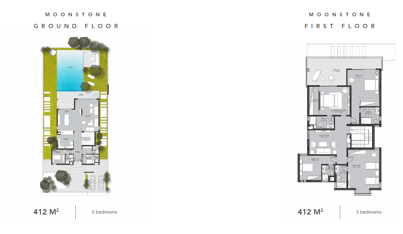 Floor plan for villa at Direction White