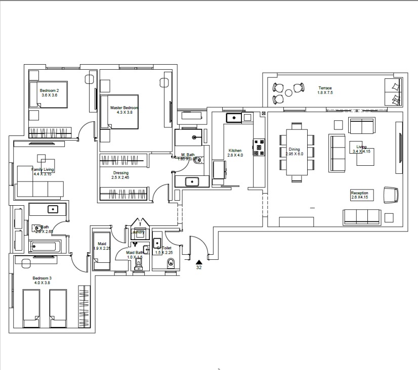 Floor plan for apartment at DISTRICT 5