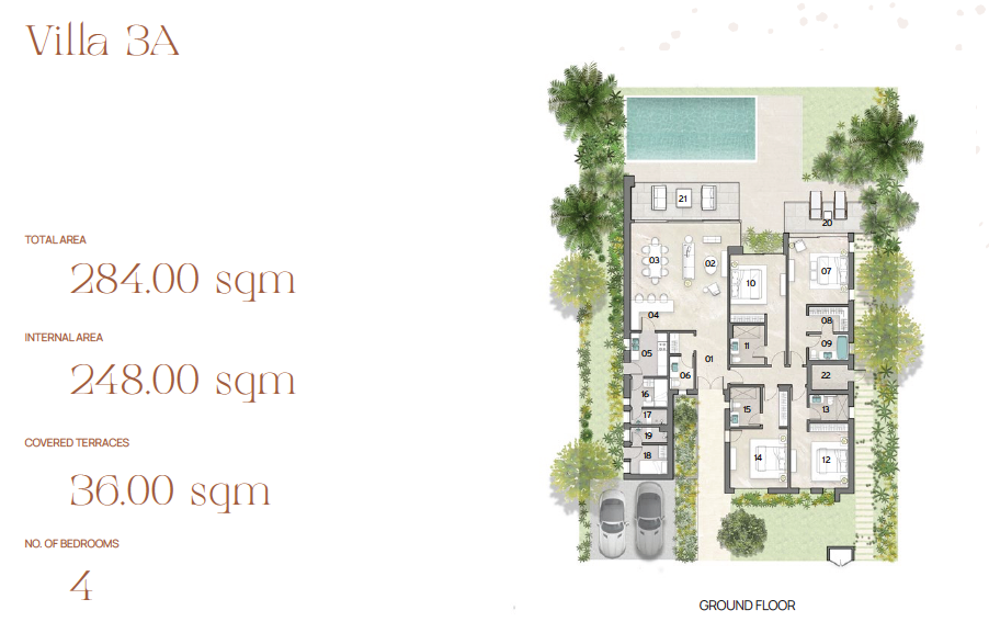 Floor plan for villa at Silversands