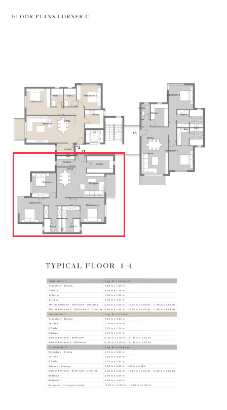 Floor plan for apartment at Badya
