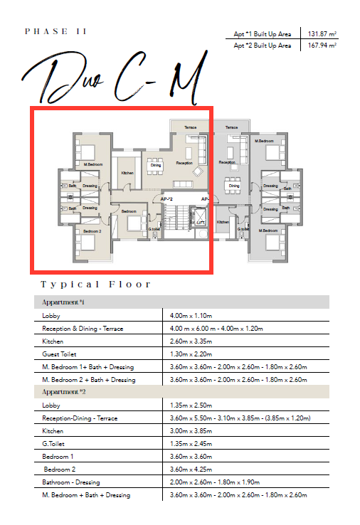 Floor plan for apartment at Badya
