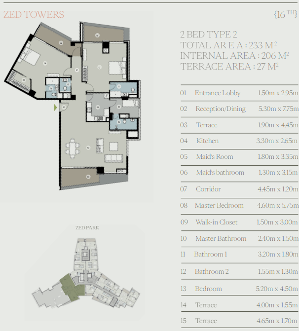 Floor plan for apartment at ZED
